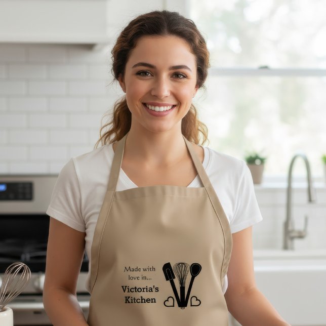 Tablier Outils de cuisson personnalisés avec nom (Créateur téléchargé)