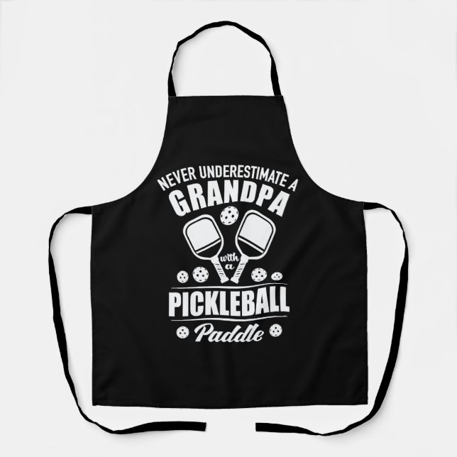 Tablier Paddleball - Grand-Père Avec Pickleball Paddle (Recto)