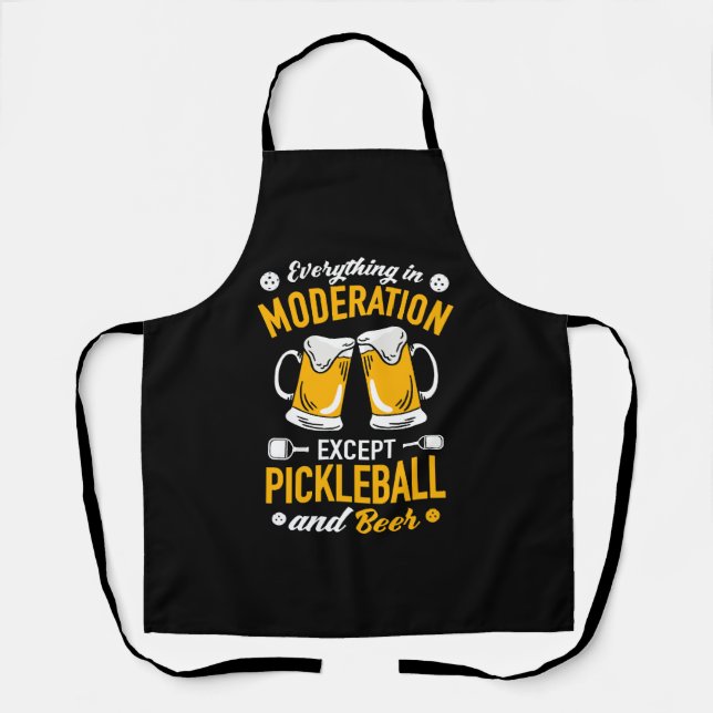 Tablier Paddleball Tennis - Badminton Pickleball et bière (Recto)