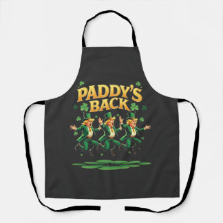 Tablier Paddy's Back Funny Trump St Patrick Day Leopard