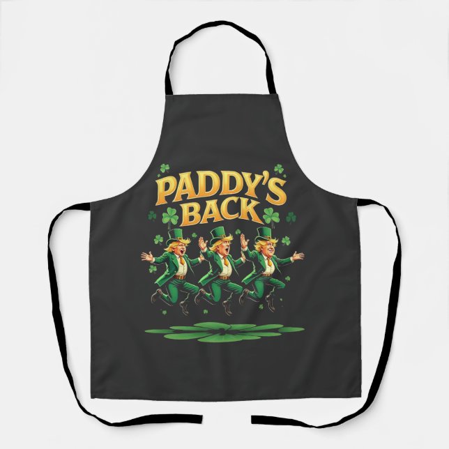Tablier Paddy's Back Funny Trump St Patrick Day Leopard (Recto)