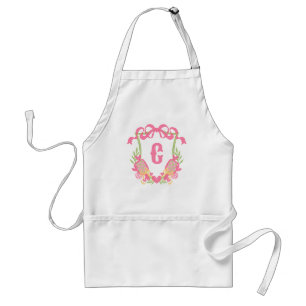 Tablier Pagaie rose et vert Pickleball Monogram Crest