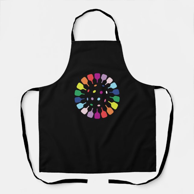 Tablier Pagaies de Pickleball colorées (Recto)