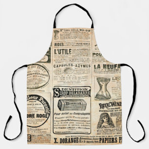 Tablier Page de journal avec publicité - Vintage engrave