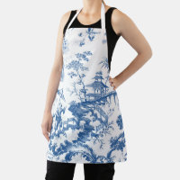Pagode bleue vintage et blanche Chinoiserie