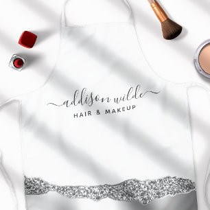 Tablier Paillettes Argentées Diamants Glam Entreprise