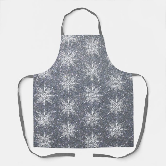 Tablier Paillettes et flocons de neige  (Recto)
