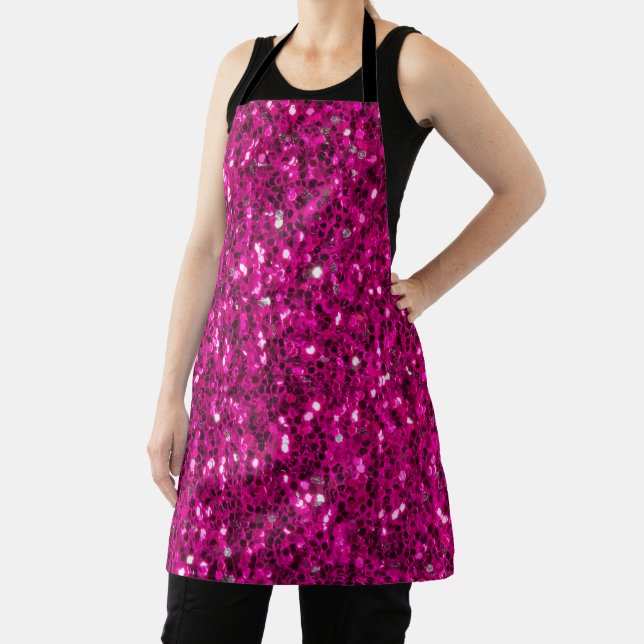 Tablier Paillettes fausses étincelles rose chaud (Insitu)