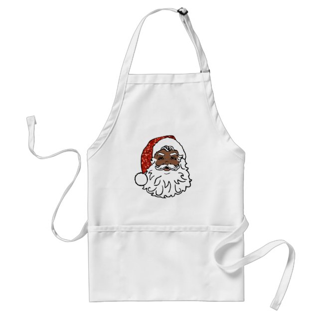 Tablier paillettes noir santa claus (Devant)