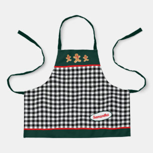 Tablier Pain d'épices blanc noir Hommes Vert Petit