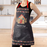 Tablier Pain d'épices Cuisine Chalkboard Vacances Typograp<br><div class="desc">Voici une façon merveilleuse d’ajouter à l’amusement de votre cuisine de vacances. Ajoutez un éclat supplémentaire à vos aventures culinaires de vacances chaque fois que vous portez ce tablier de Noël adorable, fantaisiste, chic, simple, moderne, personnalisé. Une jolie maison en pain d'épice, des biscuits, des étoiles, des coeurs et des...</div>