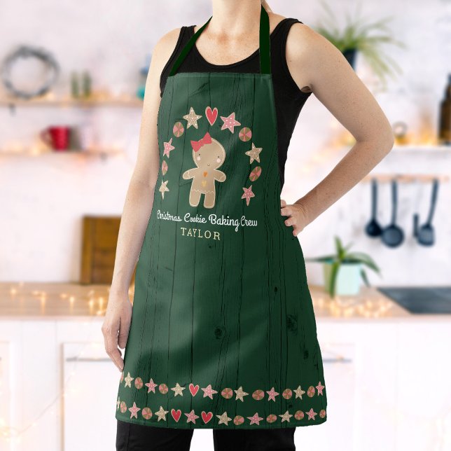 Tablier Pain d'épices de vacances Fille Baking Crew Green  (Créateur téléchargé)