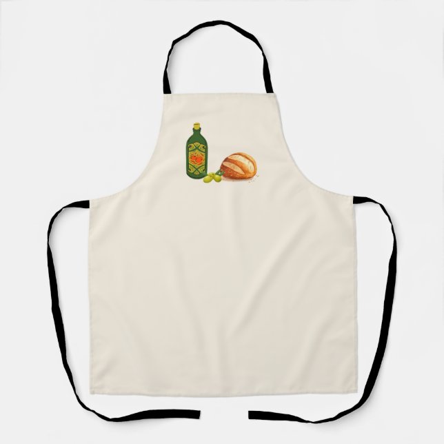 Tablier Pain et Huile d'Olive Minimalistes (Recto)