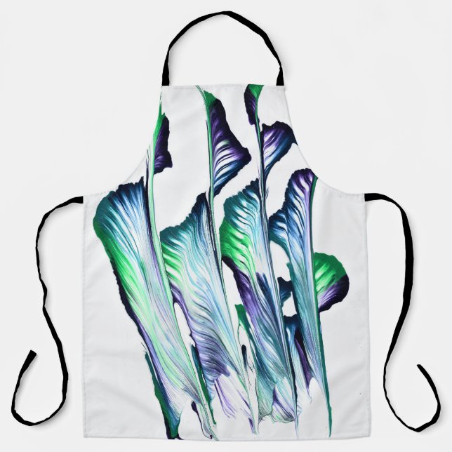Tablier Pain Remover 1 Purple Green Flower Abstract Apron (Recto)
