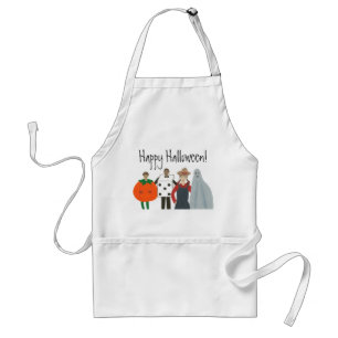 Tablier Painting Kids in Costumes, Happy Halloween Aprons