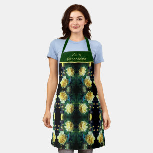 Tablier Paire de fleurs de rose jaune Abstraite personnali