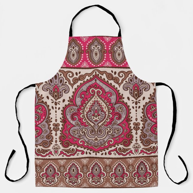 Tablier Paisley floral indien, motif de mandala ethnique. (Recto)