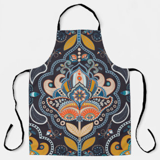 Tablier Paisley Floral : Motif indien foncé