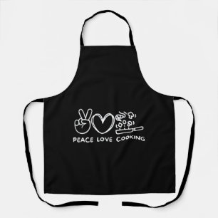 Tablier Paix, Amour Cuisine Rétro Cuisine Amateur Chef Nou