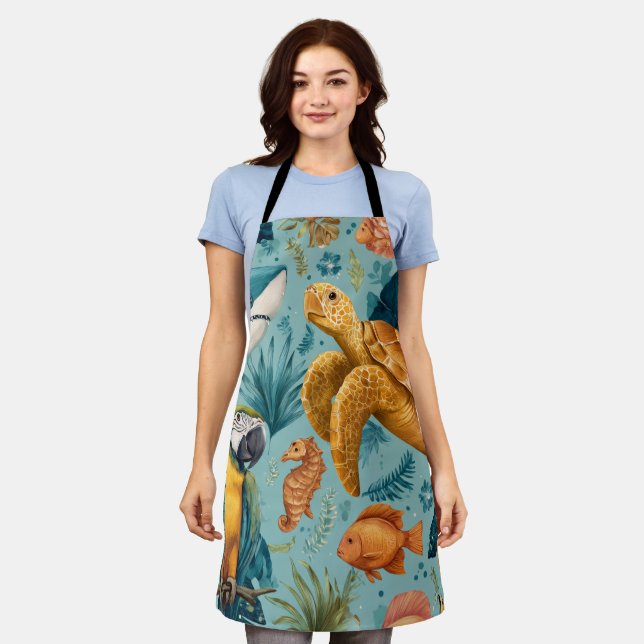 Tablier Palm Island All-Over Print Apron Gift (Porté)