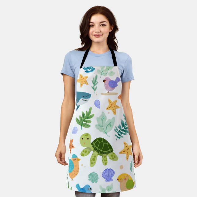 Tablier Palm & Sand All-Over Print Apron Gift (Porté)