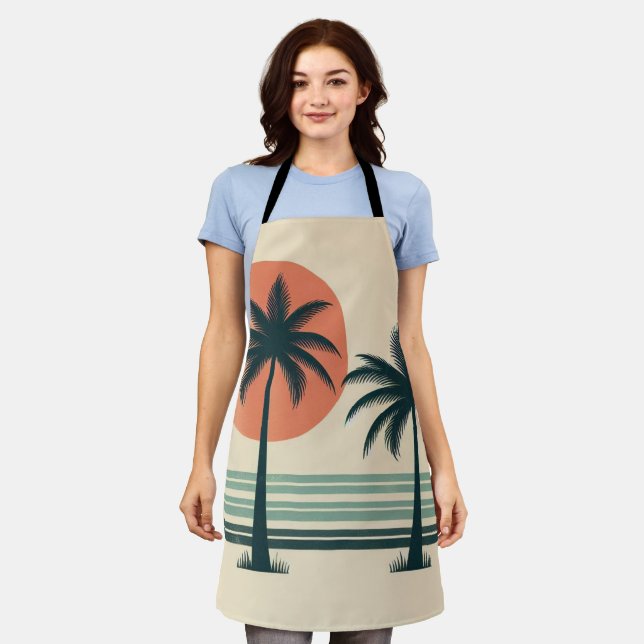 Tablier Palmier tropical rétro/vintage (Porté)