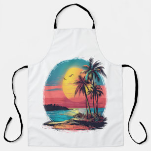 Tablier Palmiers et plage