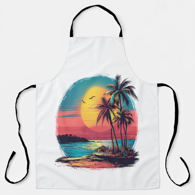 Tablier Palmiers et plage (Recto)