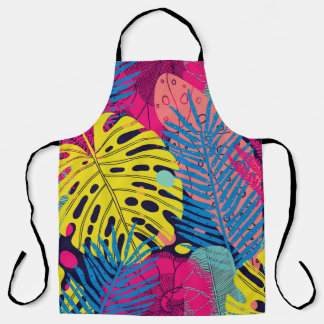 Tablier Palmiers exotiques : Élégance florale Vintage