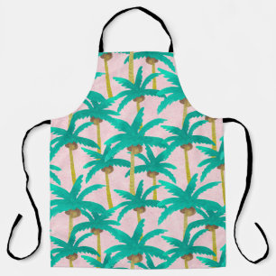 Tablier Palmiers tropicaux : Motif d'été d'aquarelle