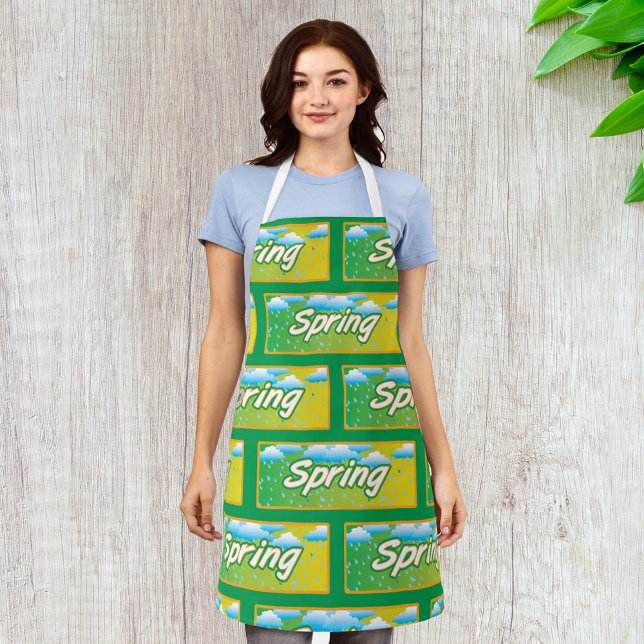 Tablier Pancarte bannière de printemps (Créateur téléchargé)