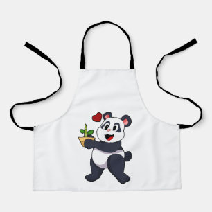 Tablier Panda avec fleur de bambou