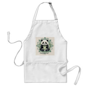 Tablier Panda Chubby assis dans une pose de lotus Zen