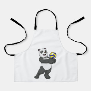Tablier Panda comme joueur de volleyball avec volleyball