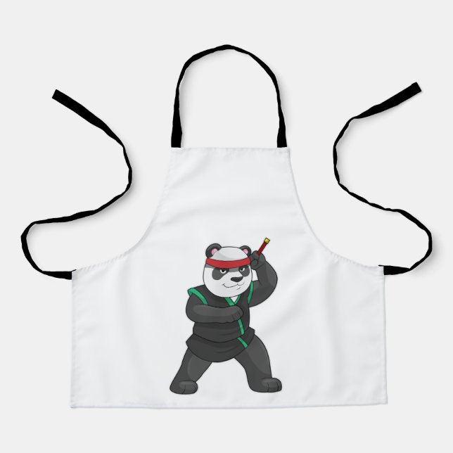 Tablier Panda comme Ninja en costume (Recto)