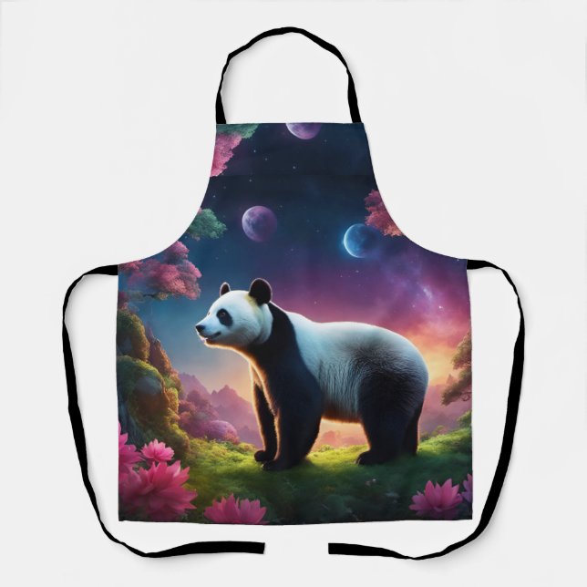 Tablier Panda dans un jardin d'Imaginaires (Recto)