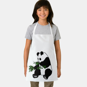 Tablier Panda géant mange du bambou