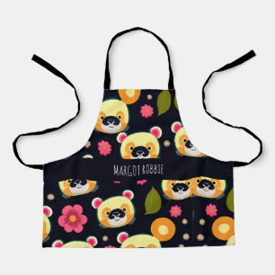 Tablier Panda Ours Jaune Noir Mignonne Motif coloré