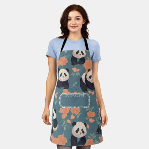 Tablier Panda Retro Coloré Motif personnalisé