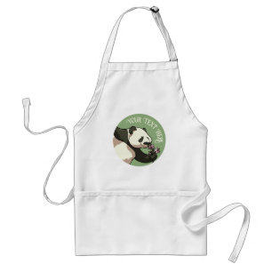 Tablier Panda souriant & conception de fleurs de cerisier 