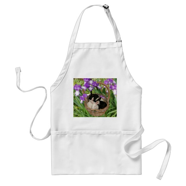 Tablier Panier adorable de bébés lapins (Devant)