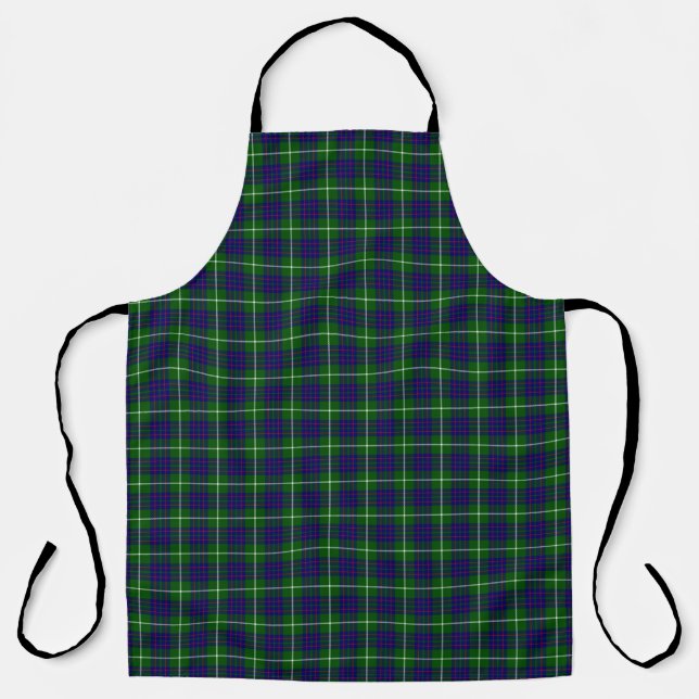 Tablier Panier bleu vert tartan MacIntyre (Recto)