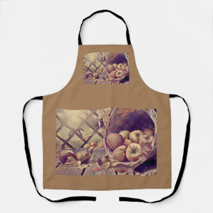 Tablier Panier d'automne de fruits de pomme aquarelle vint