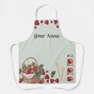 Tablier Panier de fraises sur tout le papier Panier moyen