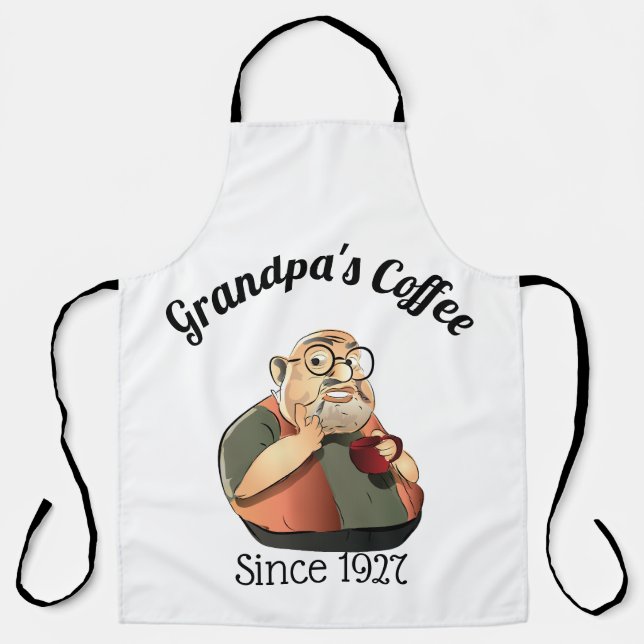 Tablier Panneau de vente de café de grand-père personnalis (Recto)