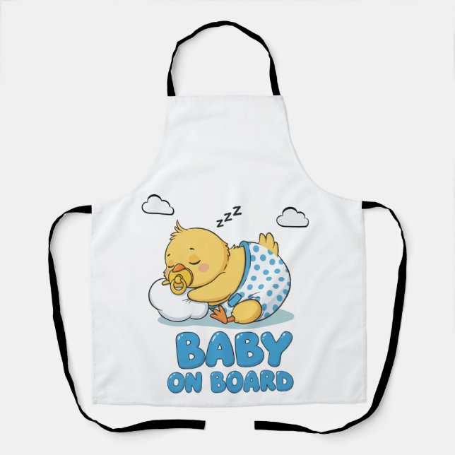 Tablier Panneau de voiture 'Bébé à bord' avec poussin endo (Recto)