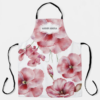 TABLIER PANNEAU D'IMPRESSION TOTALE FLORAL POPPY UNISEX