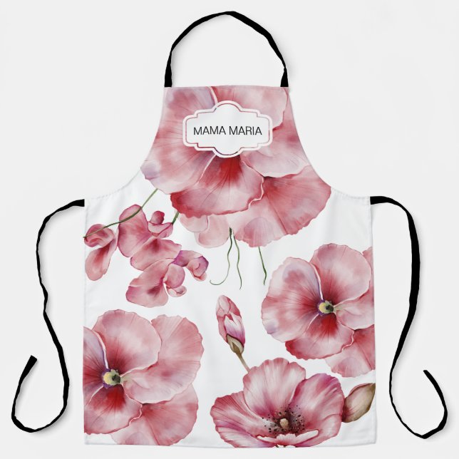 TABLIER PANNEAU D'IMPRESSION TOTALE FLORAL POPPY UNISEX (Recto)