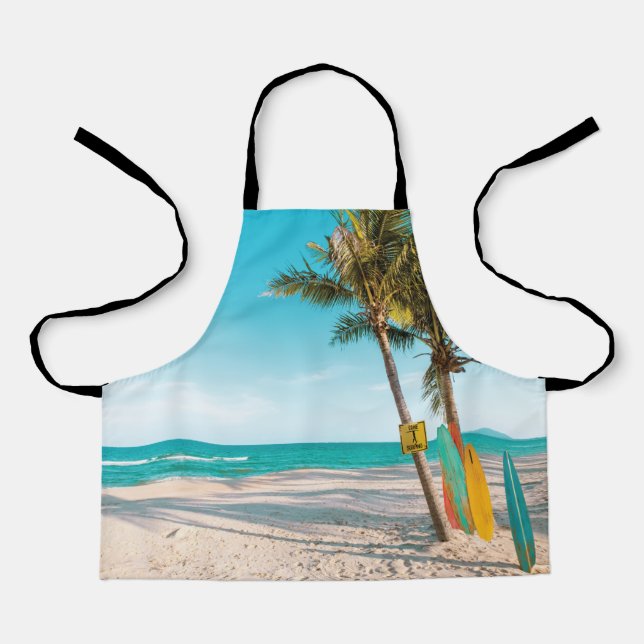 Tablier Panneaux de surf sur la plage lancer oreiller (Recto)
