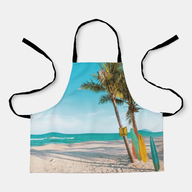 Tablier Panneaux de surf sur la plage lancer oreiller (Recto)